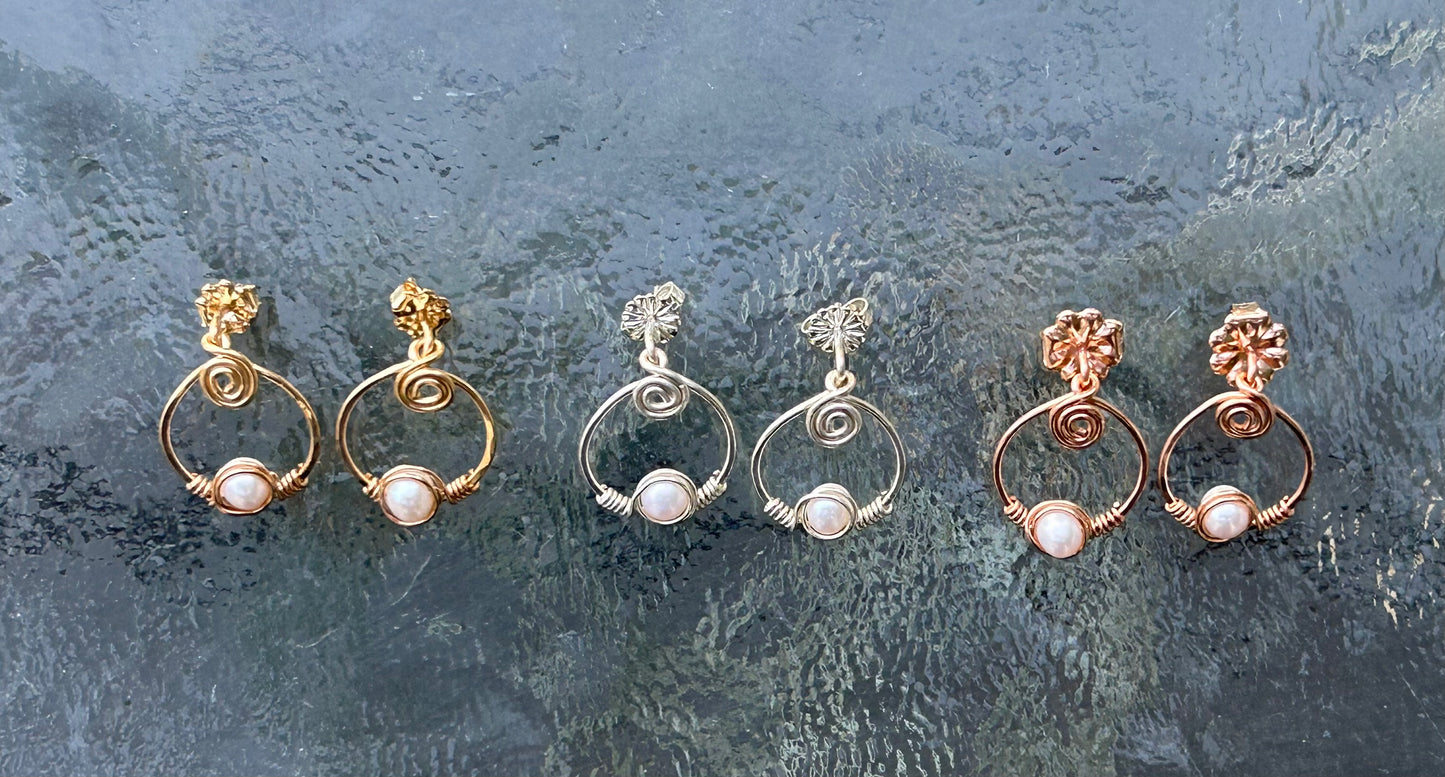 Freshwater Pearl Post Earrings